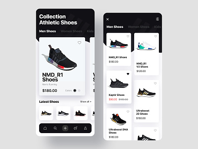 Online Shoes Store - eCommerce UX & UI Design addidas app cart e-commerce fusionlab ios mobile mobile app product running running shoe shoe app shoe store shop sneakers store typography ui ux visual design