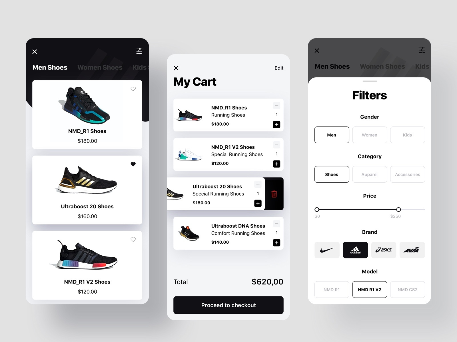 Download Shoes Store App Design by Imran Hossain on Dribbble