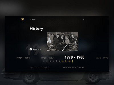 History (Lamborghini Website Re-Design) 350gt dark history lamborghini logo ui ux