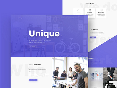 Unique - Agency Web Interface Design agency interface minimal office psd ui unique ux web webdesign