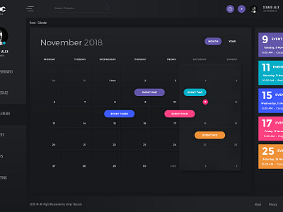 Calendar UI - Dashboard by Imran Hossain on Dribbble