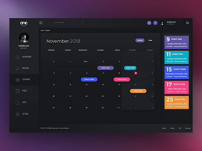 Calendar UI - Dashboard calendar dashboard event experience interface one ui ux