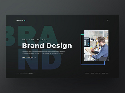 Homepage Concept for Fusionlab fusionlab gradient homepage interface lab typography ui ux