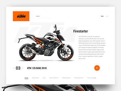 Web UI - KTM 125 Duke 2018 automobile bangladesh bike duke feature interface ktm landing motorcycle product