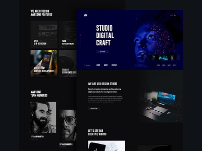 Vox - Digital Agency [Full Homepage] agency dark dark interface design digital digital agency experience minimal studio typography ux vox