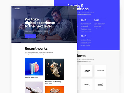 Dexfolio - Creative Studio / Agency [Full Homepage] agency blue interface bold typography creative studio design dexfolio digital digital agency digital studio experience imran interface minimal portfolio studio template theme typography ui ux