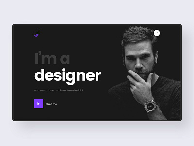 Freelancer Portfolio Hero art dark dark design dark layouts designer freelancer freelancer website hero minimal personal branding personal template personal website portfolio song travel typography ui ux visual visual design