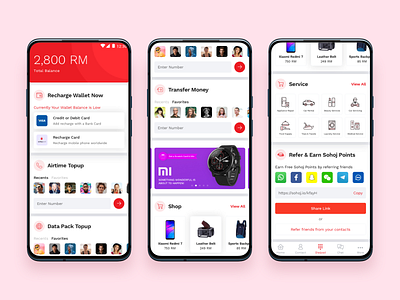 Sohoj Hello - Mobile App 2020 airtime topup android app application card data topup earn hello minimal mobile app mobile app design money recharge recharge wallet service shop sohoj transfer money user experience