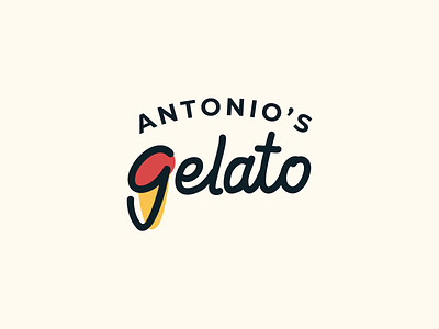 Logo for Antonio's gelato shop brand branding design gelato graphic design ice cream ice cream shop illustration illustrator logo logo design logomark vector