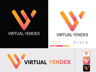 "Virtual Yendex" Modern Logo Design gradient logo gradient logo design graphic design graphicdesign logo logo design logo presentation logos logotype manimal logo modern logo modern logo design modern logo design 2021