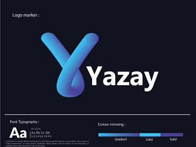 "Yazay" modern Logo design branding gradient logo gradient logo design graphic design logo logo design logo presentation manimal logo modern logo modern logo design