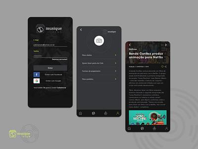 Musique Club App | UI/UX Design app design flat illustration study ui ux