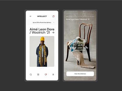 INTELLECT — Multibrand Clothes App aime leon dore app clothes clothing flat minimal mobile shop stories ui ux