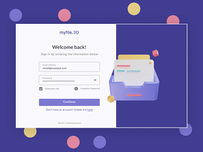 Login page 3d design ui uiux ux web