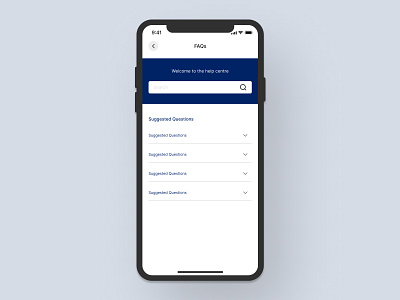 FAQs page app design ui