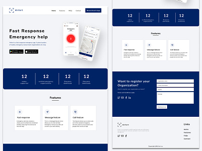 Airlert app landing page app design ui ux web