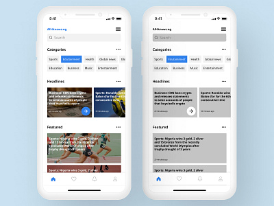Afriknews mobile app app design ui ux