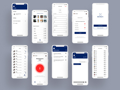 Airlert (Emergency help request mobile app) app design ui uiux userexperience ux