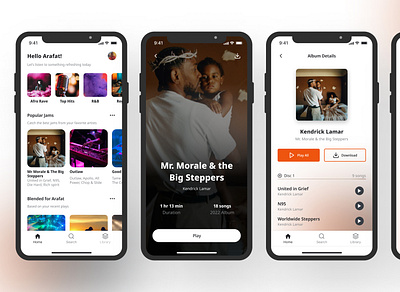 Music player app design ui uiux userexperience ux web