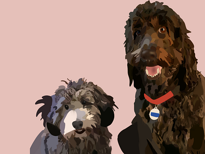 Two cute dogs cute design dog dogs illustration pet procreate