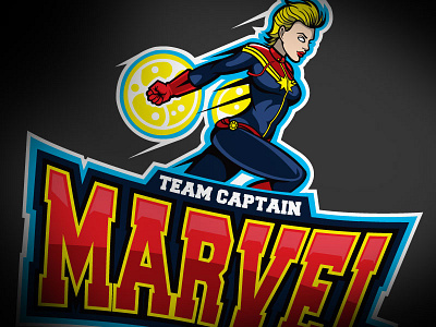 Marvel Varsity: Captain Marvel marvel sports logo tee shirt varsity