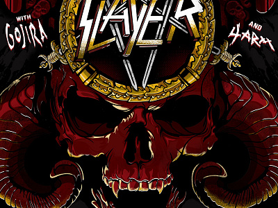 Slayer Gig Poster gig poster skulls slayer stage ae thrash metal