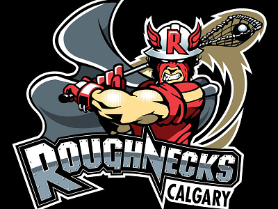 Remixed NLL Roughnecks Logo for Super Hero Night action design lacrosse sports logo