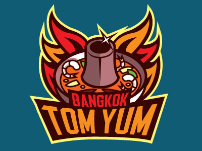 Food Sport Logo Series: Bangkok Tom Yum bangkok food logo sports tom yum yummy