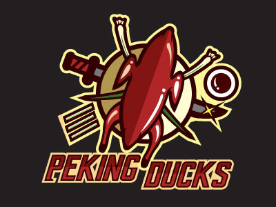 Food Sports Logo Series: Peking Ducks chinese food food graphic design logo design peking ducks sportslogo