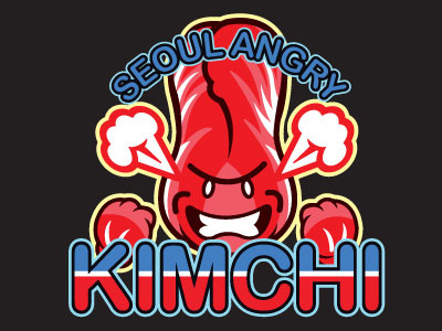 Food Sports Logo Series: Seoul Angry Kimchi cabbage chi design food graphic kim korean logo sports