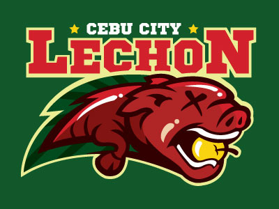 Food Sport Logo Series: Cebu City Lechon cebu city food graphic design lechon logo design sportslogo