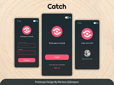 Catch - Login app app design branding design ui