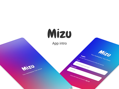 Mizu App Intro + Prototype app app design branding design illustration logo shop ui ux website design