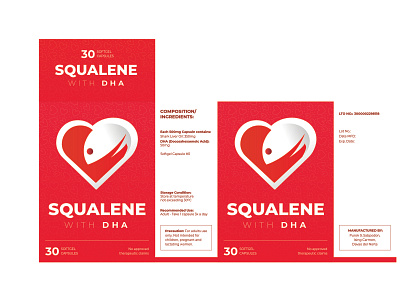 Squalene with DHA Packaging branding design flat graphic design