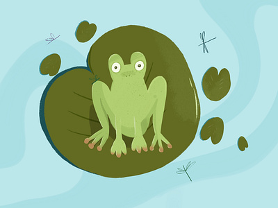 Funny frog characterdesign design digitalart frog graphic design illustration procreate water