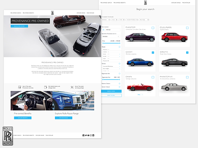 Rolls-Royce Pre-Owned Website design ux web