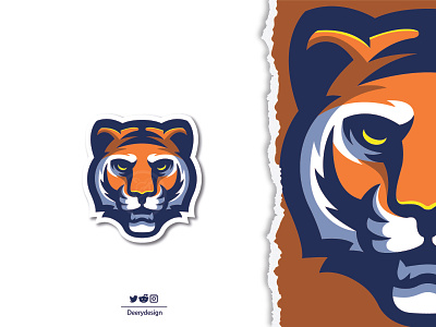 Tiger mascot logo animal app branding deerydesign design graphic design icon illustration logo nature tiger typography ui ux vector