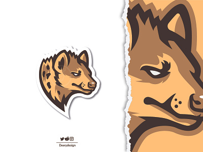 Hyena mascot logo app branding deerydesign design graphic design hyena illustration logo savannah typography ui ux vector