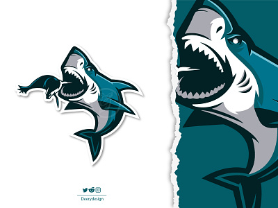 Shark mascot logo