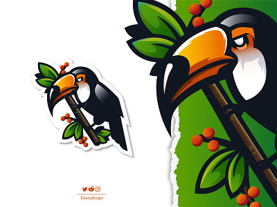 Toucan logo animal app bird branding deerydesign design graphic design illustration logo nature toucan ui ux vector