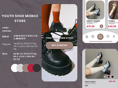 Shoe mobile store app design mi minimal