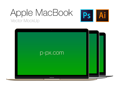 Free Apple brand new MacBook Frontal PSD + AI (All Colored)
