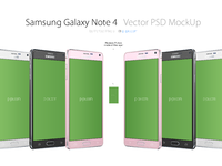 Galaxy Note4 Mockup Full - Samsung Galaxy Note 4 3/4-View PSD-MockUp