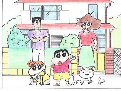 shinchan and his family
