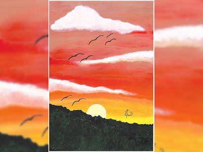 Red Sky painting redsky skypaint