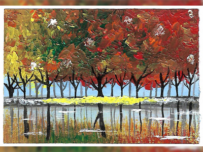 Autumn Trees acrylic autumn wowart