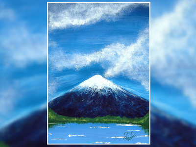 Fuji Mountain acrylic mountain painting