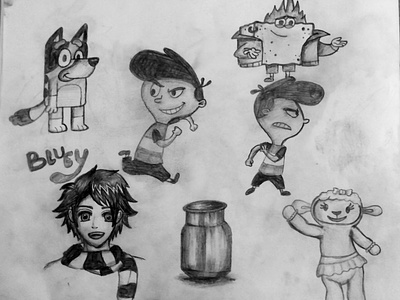 Pencil Workout✏️ 3 2d art ani me bluey cartoons characters draw kidvskat pencil workout stilllifedrawing