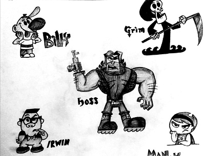 Pencil Workout ✏️4 90s billy cartoon characters disneyxd draw grim jetix mandy pencil pencilart