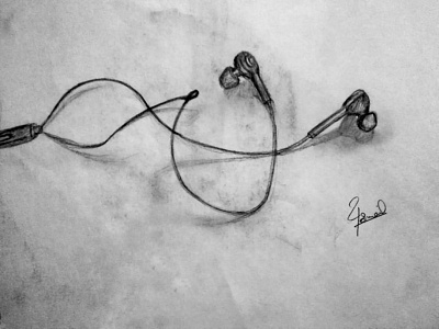 Pencil Workout✏️ 8 draw drawing earphones pencil pencilart stilllife